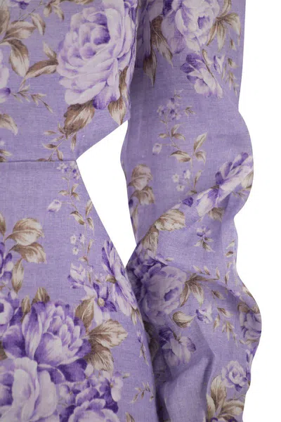 Shop Mc2 Saint Barth Jara - Mini Dress With Flowers In Lilac