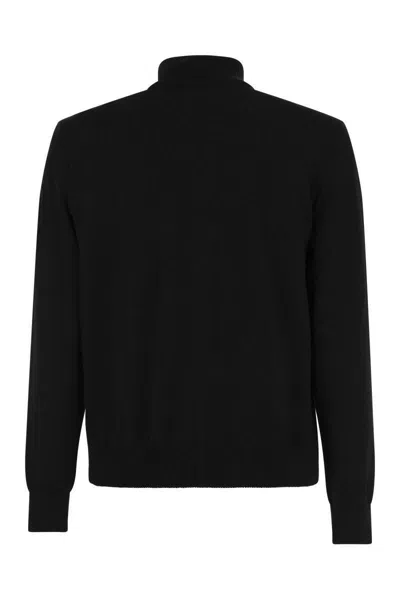 Shop Moncler Padded Wool Cardigan In Black
