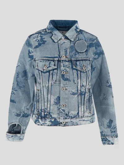 Shop Off-white Jackets In Clear Blue