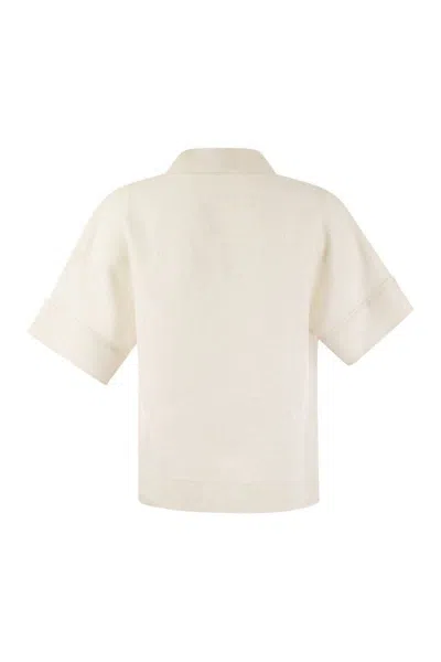 Shop Peserico Pure Linen Shirt In Cream