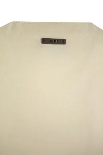 Shop Peserico Single-breasted Waistcoat In Stretch Viscose-blend Canvas In Cream