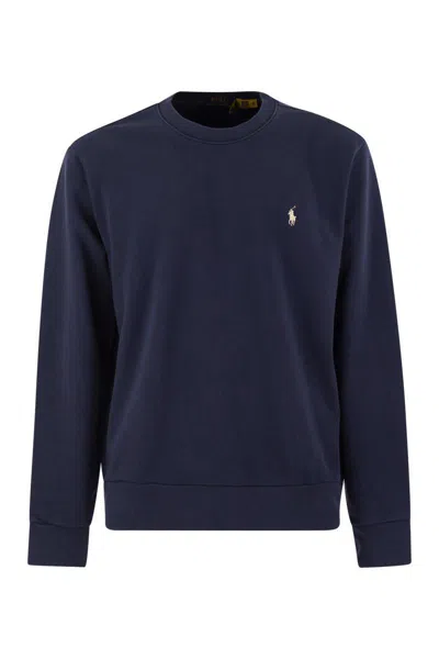 Shop Polo Ralph Lauren Classic-fit Cotton Sweatshirt In Navy Blue