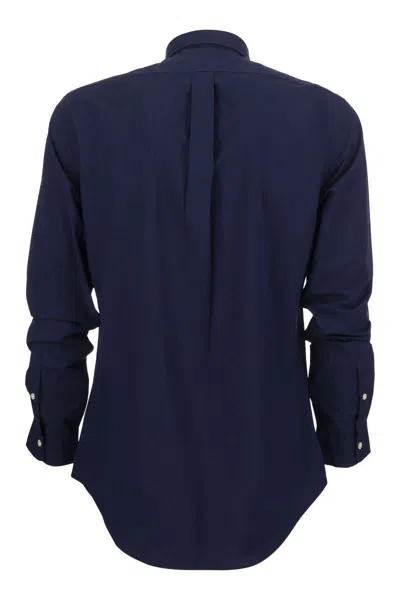 Shop Polo Ralph Lauren Stretch Poplin Shirt In Navy Blue