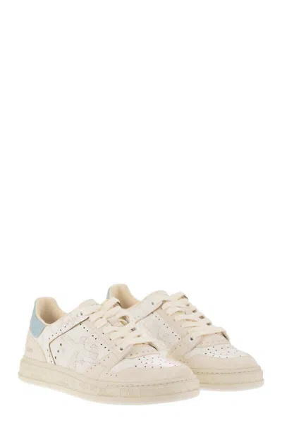 Shop Premiata Quinn-d - Sneakers In White/light Blue