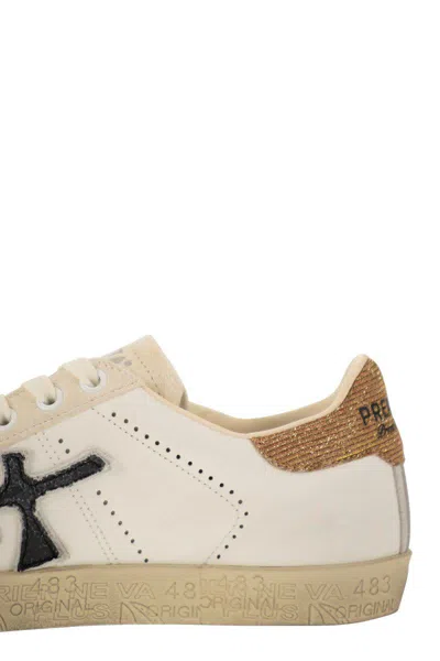 Shop Premiata Steven-d - Sneakers In White/black/hemp