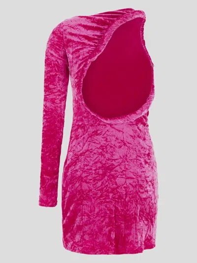 Shop Versace Rolled Velvet Mini Dress