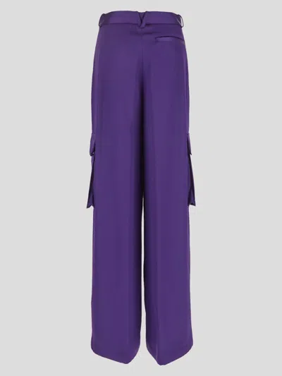Shop Versace Violet Wide Cargo Trousers In Darkorchid