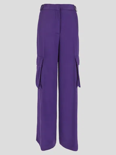 Shop Versace Violet Wide Cargo Trousers In Darkorchid