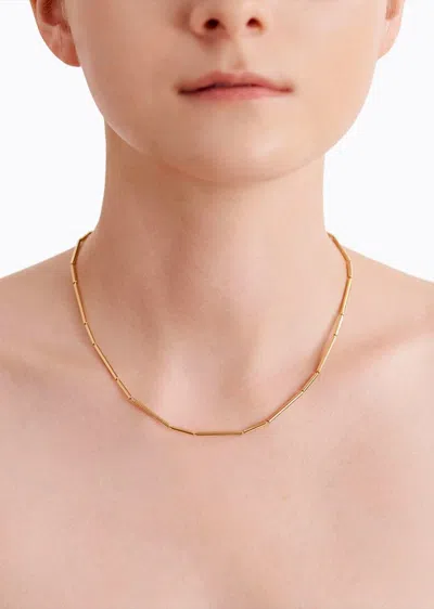 Shop Shihara Construction Lines Necklace 2-1 - 42.5mm In 18k Yellow Gold