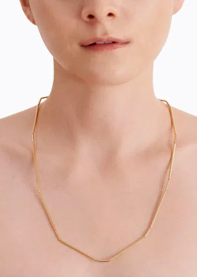 Shop Shihara Construction Lines Necklace 4-1 - 58.5mm In 18k Yellow Gold