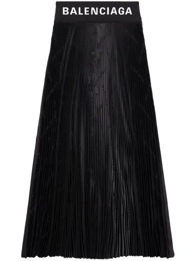 Shop Balenciaga Pleated Skirt Clothing In Black