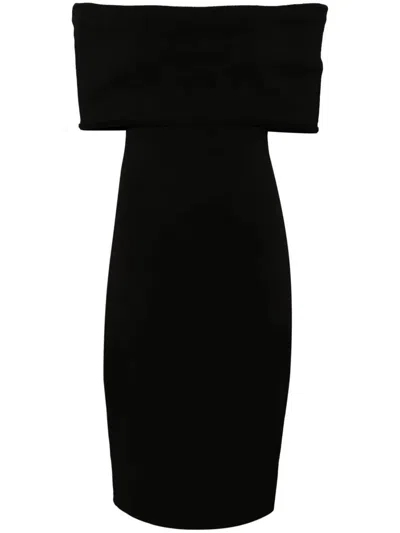 Shop Bottega Veneta Dress Dropped Shoulders Clothing In Black