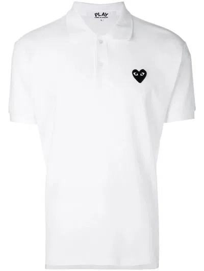 Shop Comme Des Garçons Play Polo Heart Emblem Clothing In White