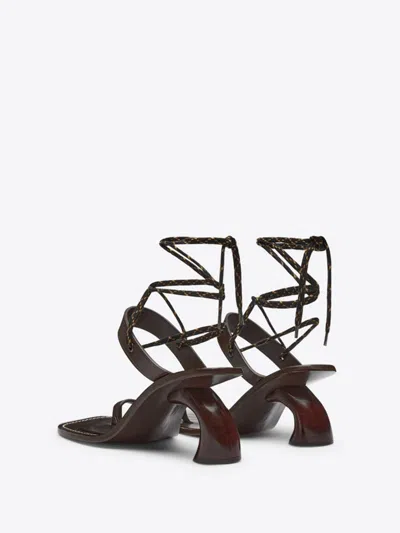 Shop Dries Van Noten Sandals With Laces Shoes In Brown