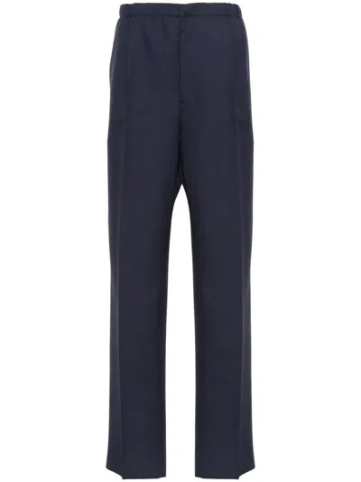 Shop Fendi Elastic Waist Pants Clothing In Blue