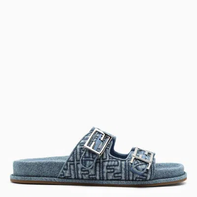 Shop Fendi Sandals In Blue