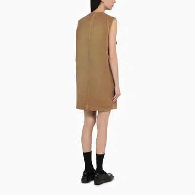 Prada Mini Abito In Cotone Cammello Donna In Beige