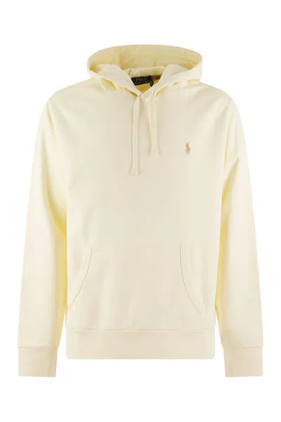 Shop Polo Ralph Lauren Hooded Sweatshirt Rl In Cream