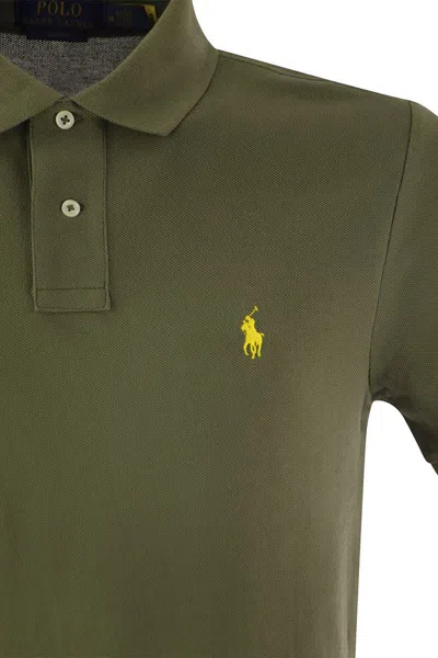 Shop Polo Ralph Lauren Slim-fit Pique Polo Shirt In Sage