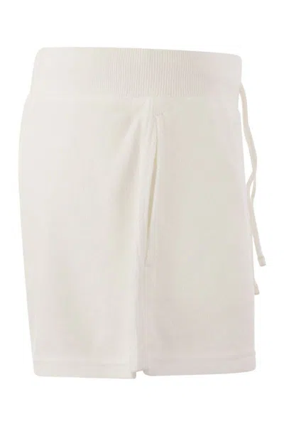 Shop Polo Ralph Lauren Sponge Shorts With Drawstring In White
