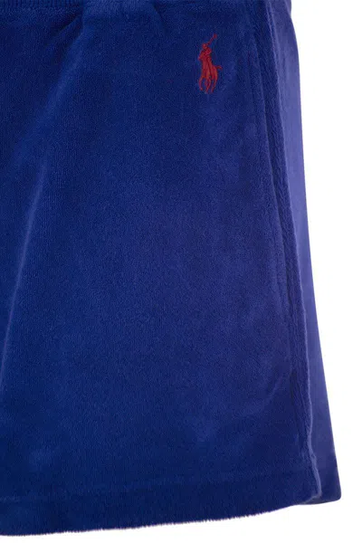 Shop Polo Ralph Lauren Sponge Shorts With Drawstring In Royal Blue