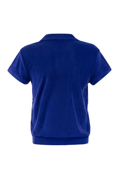 Shop Polo Ralph Lauren Tight Terry Polo Shirt In Royal Blue