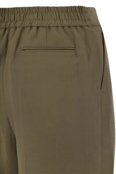 Shop Pt Torino Daisy - Viscose And Linen Trousers In Brown