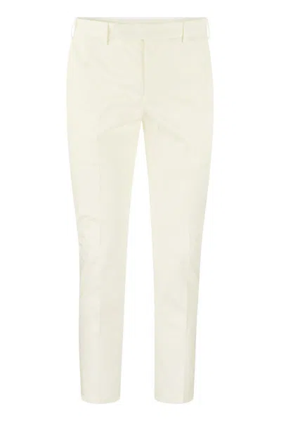 Shop Pt Torino Dieci - Cotton Trousers In White