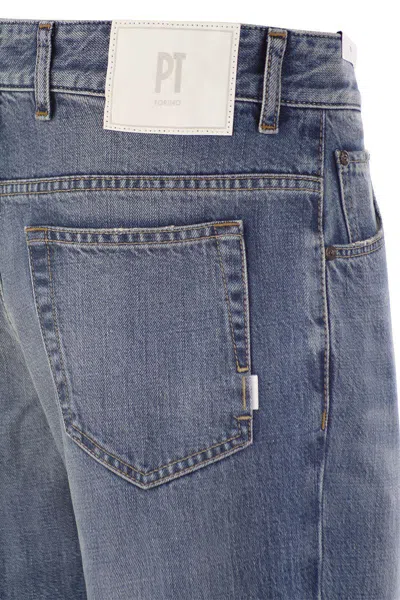 Shop Pt Torino Rebel- Straight-leg Jeans In Medium Denim