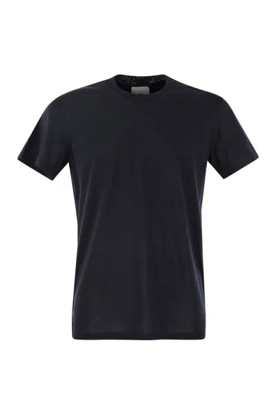Shop Pt Torino Silk And Cotton T-shirt In Blue