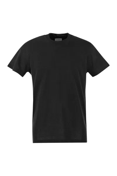 Shop Pt Torino Silk And Cotton T-shirt In Black