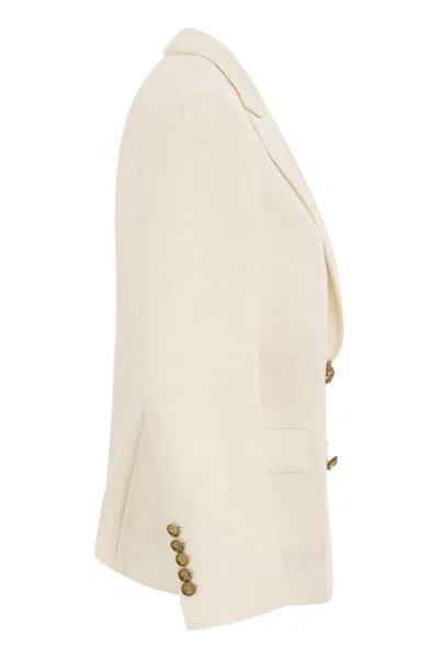 Shop Saulina Antonella - Double-breasted Jacket In White