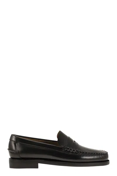 Shop Sebago Classic Dan - Smooth Leather Moccasin In Black