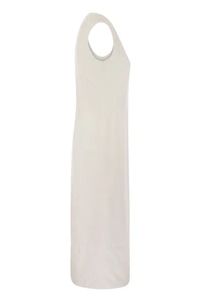 Shop Sportmax Cariddi - Lightweight Jersey Padded Dress In White