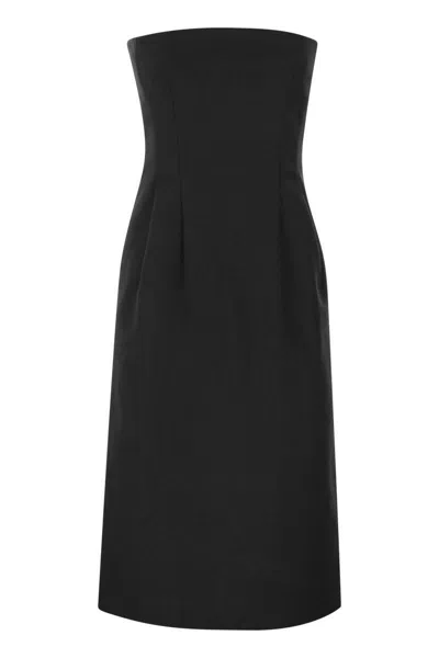 Shop Sportmax Editta - Double Cotton Bustier Dress In Black