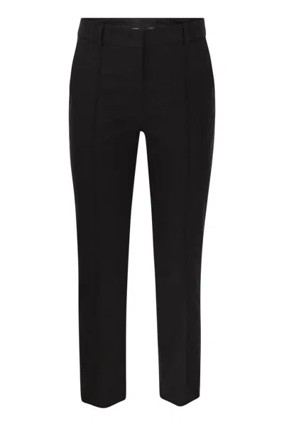 Shop Sportmax Etna - Slim Cotton Trousers In Black
