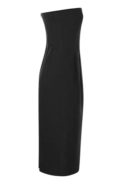 Shop Sportmax Editta - Double Cotton Bustier Dress In Black