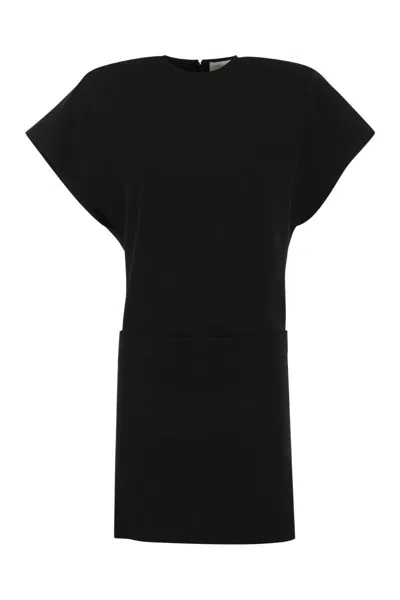 Shop Sportmax Pesi - Stretch Viscose Mini Dress In Black