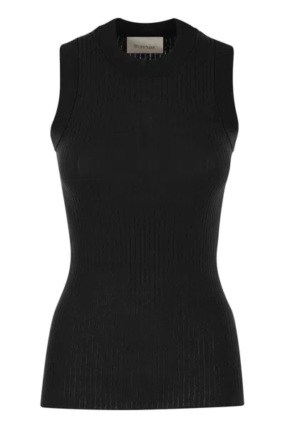 Shop Sportmax Toledo - Knitted Vest In Black