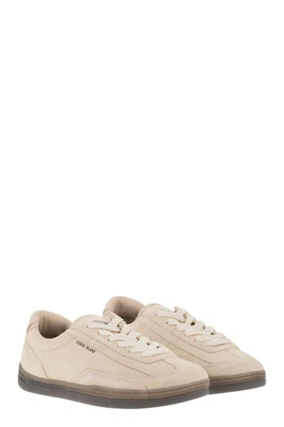 Shop Stone Island Suede Trainers In Beige