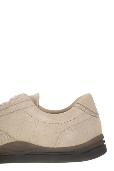 Shop Stone Island Suede Trainers In Beige