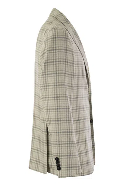 Tagliatore Men Check Pattern Jacket In Grey