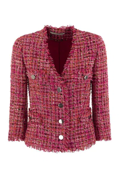Tagliatore Dharma Tweed Jacket In Magenta
