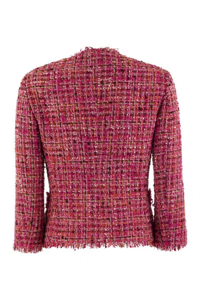 Shop Tagliatore Dharma - Tweed Jacket In Magenta