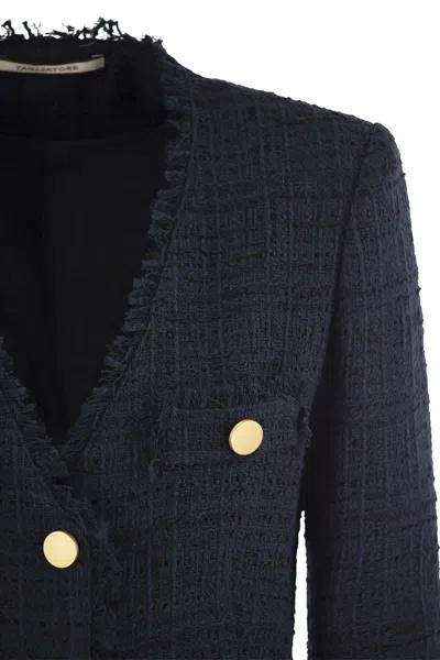 Shop Tagliatore Cotton-blend Jacket In Night Blue