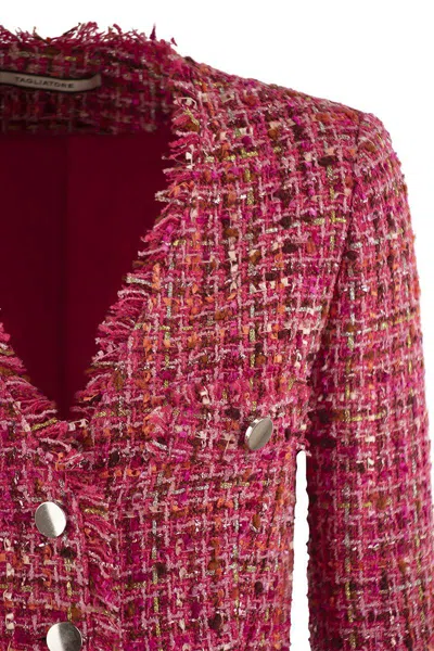 Tagliatore Dharma Tweed Jacket In Magenta