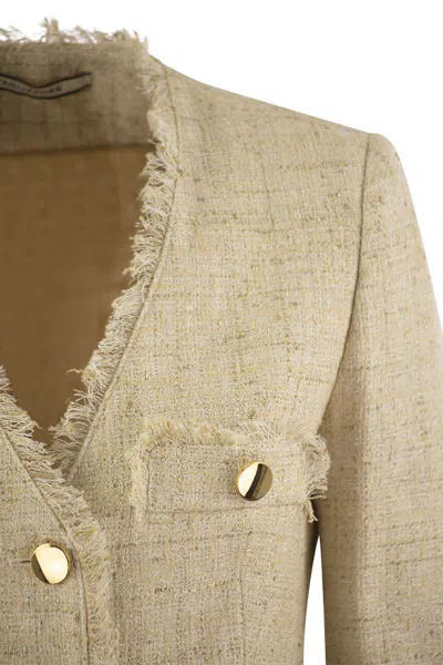 Tagliatore Dharma - Papyrus-effect Jacket In Beige/gold