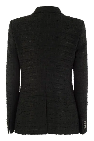 Shop Tagliatore Paris - Double-breasted Cotton Blend Blazer In Black