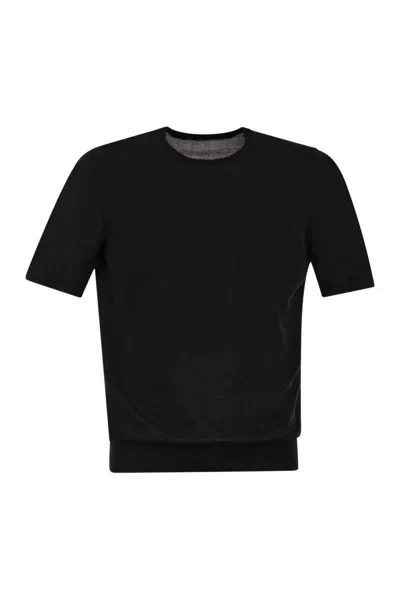 Shop Tagliatore T-shirt In Cotton Fabric In Black