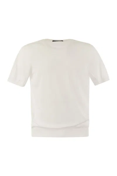 Shop Tagliatore T-shirt In Cotton Fabric In White